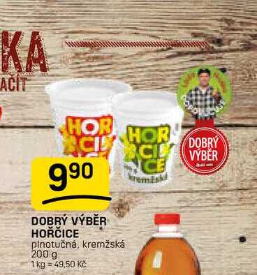 DOBRÝ VÝBĚR HOŘČICE plnotučná, kremžská 200g