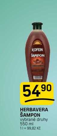 HERBAVERA ŠAMPON vybrané druhy 550 ml