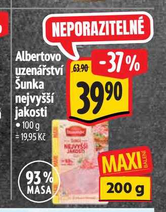 Albertovo uzenářství Šunka nejvyšší jakosti 100 g