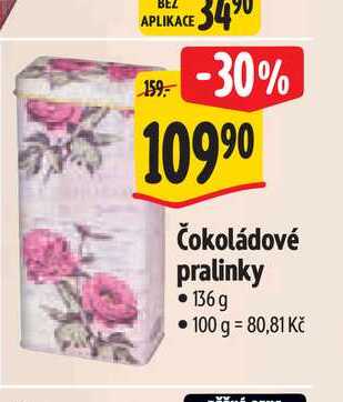 Čokoládové pralinky 136 g
