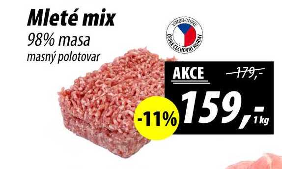 Mleté mix 98% masa masný polotovar, 1 kg