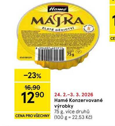 Hamé Konzervované výrobky, 75 g