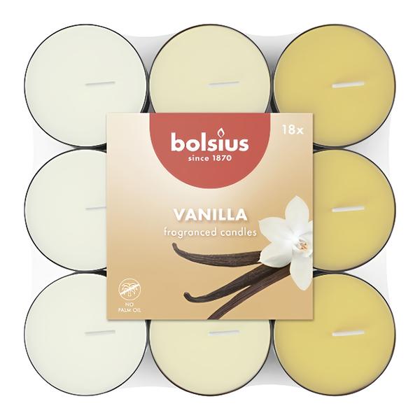 Bolsius Čajové vonné svíčky Vanilla, tříbarevné