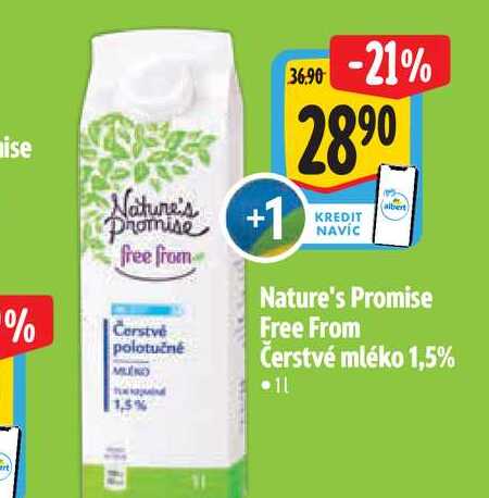 Nature's Promise Free From Čerstvé mléko 1,5% 1 l