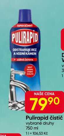 Pulirapid čistič vybrané druhy 750 ml
