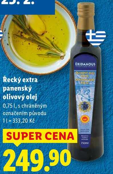 Řecký extra panenský olivový olej, 0,75 l