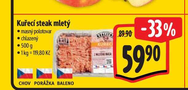 Kuřecí steak mletý 500 g