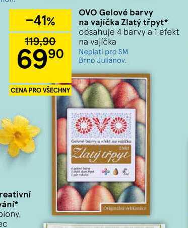 OVO Gelové barvy na vajíčka Zlatý třpyt