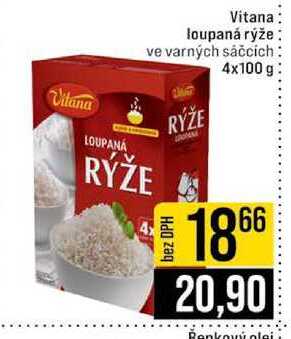 Vitana loupaná rýže ve varných sáčcich 4x100 g 