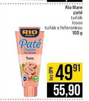 Rio Mare paté tuňák losos tuňák s feferonkou 100 g 