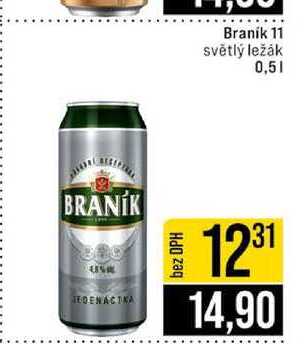 Braník 11 světlý ležák 0,5l