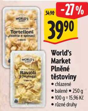 World's Market Plněné Ravioli těstoviny, 250 g