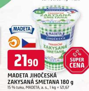 MADETA JIHOČESKÁ ZAKYSANÁ SMETANA 180 g 15% tuku