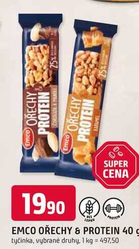 EMCO OŘECHY & PROTEIN 40g tyčinka