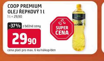 COOP PREMIUM OLEJ ŘEPKOVÝ 1L 