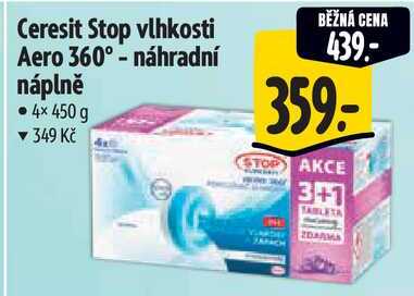 Ceresit Stop vlhkosti Aero 360°- náhradní náplně, 4x 450 g