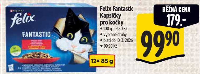 Felix Fantastic Kapsičky pro kočky, 12x 85 g