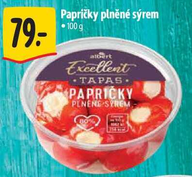 Papričky plněné sýrem, 100 g