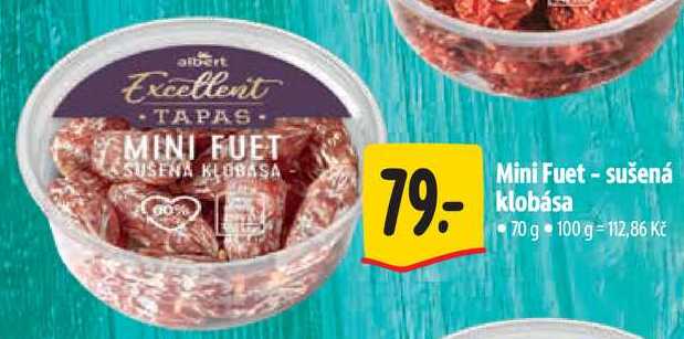 Mini Fuet - sušená klobása, 70 g