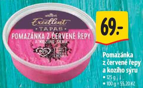 Pomazánka z červené řepy a kozího sýru, 125 g