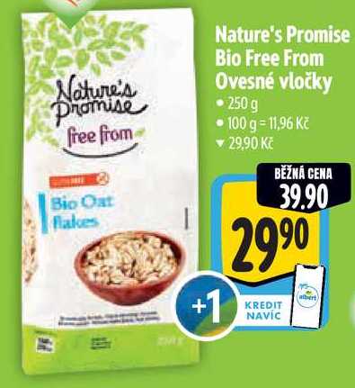 Nature's Promise Bio Free From Ovesné vločky, 250 g 