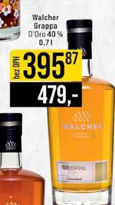 Walcher Grappa D'Oro 40% 0,7l