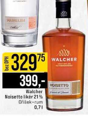 Walcher Noisetto likér 21% Oříšek+rum 0,7l