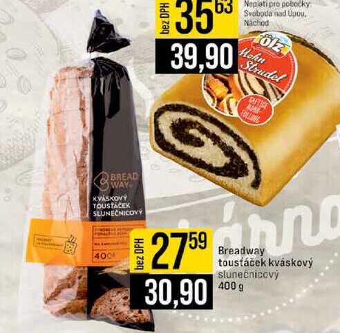 Breadway toustáček kváskový slunečnicový 400 g 