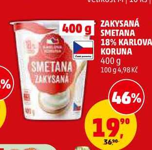 ZAKYSANÁ SMETANA 18% KARLOVA KORUNA, 400 g