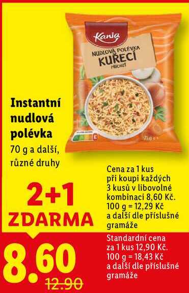 Instantní nudlová polévka, 70 g 