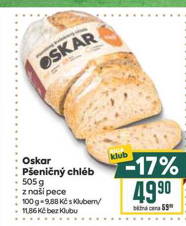 Oskar Pšeničný chléb 505 g