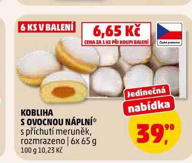 KOBLIHA S OVOCNOU NÁPLNÍ, 6x 65 g
