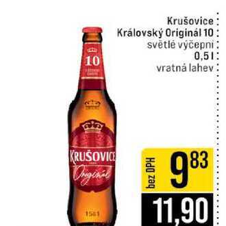 Krušovice Královský Originál 10 světlé výčepni 0,5l