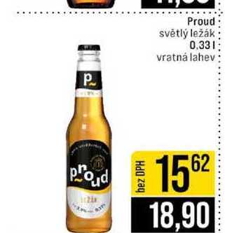 Proud světlý ležák 0.33l