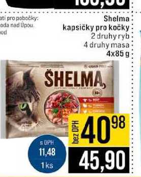Shelma kapsičky pro kočky 2 druhy ryb 4 druhy masa 4x85 g
