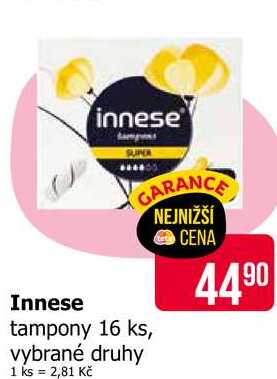Innese tampony 16 ks, vybrané druhy