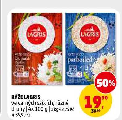 RÝŽE LAGRIS ve varných sáčcích, 4x 100 g