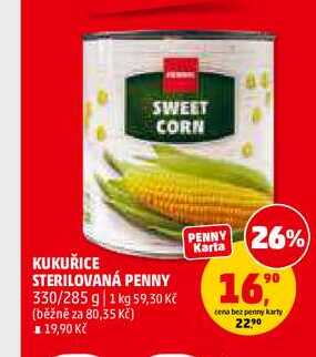 KUKUŘICE STERILOVANÁ PENNY, 330 g