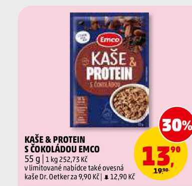 KAŠE & PROTEIN S ČOKOLÁDOU EMCO, 55 g