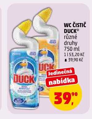 WC ČISTIČ DUCK, 750 ml