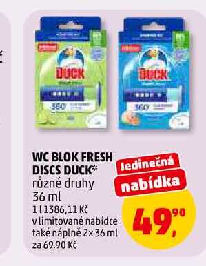 WC BLOK FRESH DISCS DUCK, 36 ml