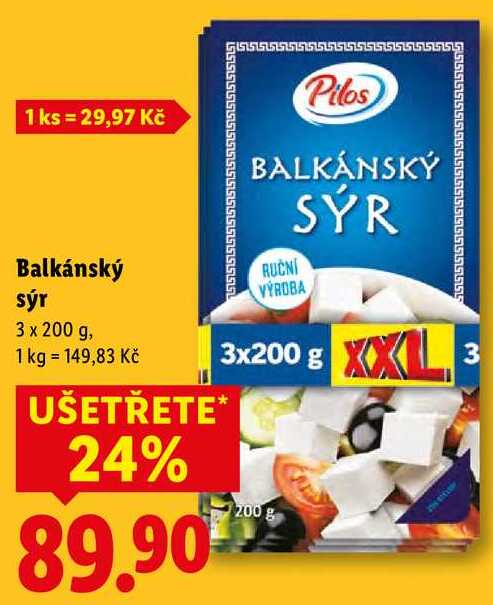 Balkánský sýr, 3x 200 g