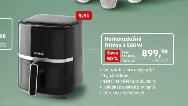 Horkovzdušná fritéza 1500 W