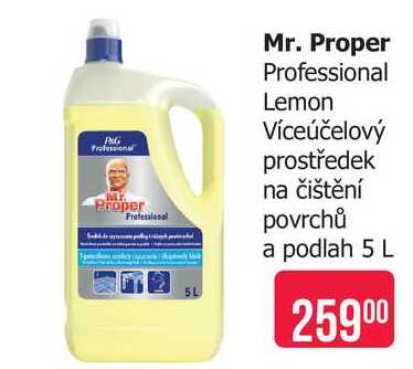 Mr. Proper Professional Lemon Víceúčelový prostředek na čištění povrchů a podlah 5 L 