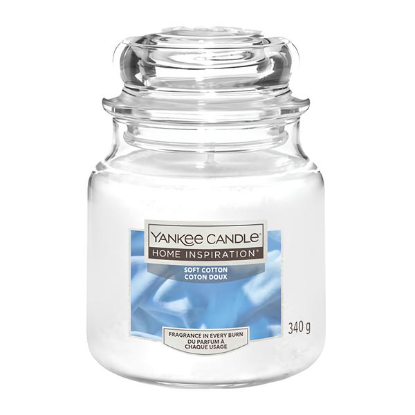 Yankee Candle Vonná svíčka ve skle střední Soft Cotton