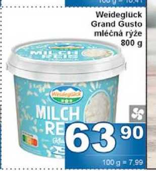 Weideglück Grand Gusto mléčná rýže 800 g
