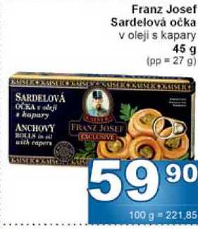 Franz Josef Sardelová očka v oleji s kapary 45 g (pp = 27 g) 