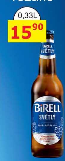 Radegast Birell světlý, nealkoholické pivo 0.33l