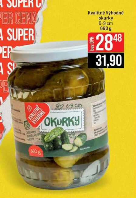 Kvalitně Výhodně okurky 6-9 cm 660 g 