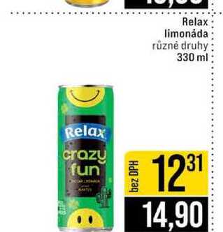 Relax limonáda různé druhy 330 ml